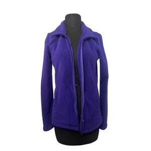 Uniqlo Womens Fleece Full-Zip Jacket Purple Size Medium Soft Warm Casual Layerin